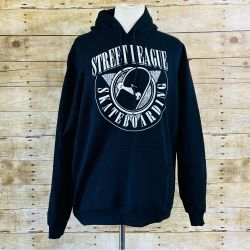 Street League Skateboarding Hoodie Mens Size Medium Black Graphic Sweatshirt