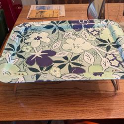 Vintage Mid Century Retro TV Tray, Lap Tray Flower Power Design By Marsh Allen 