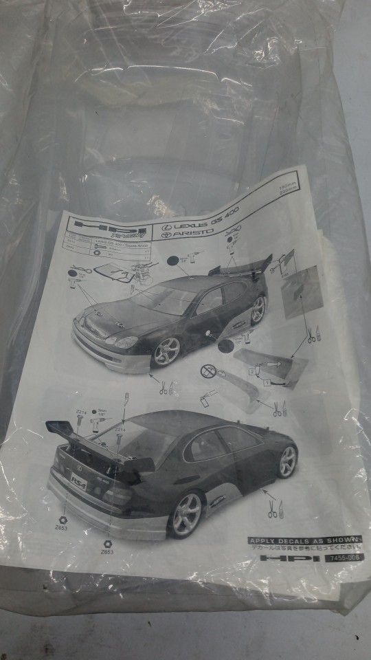 Rare Hpi Lexus Gs300 Toyota Aristo Rc Body 1/10