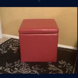Faux Leather Storage Cube, Ottoman 