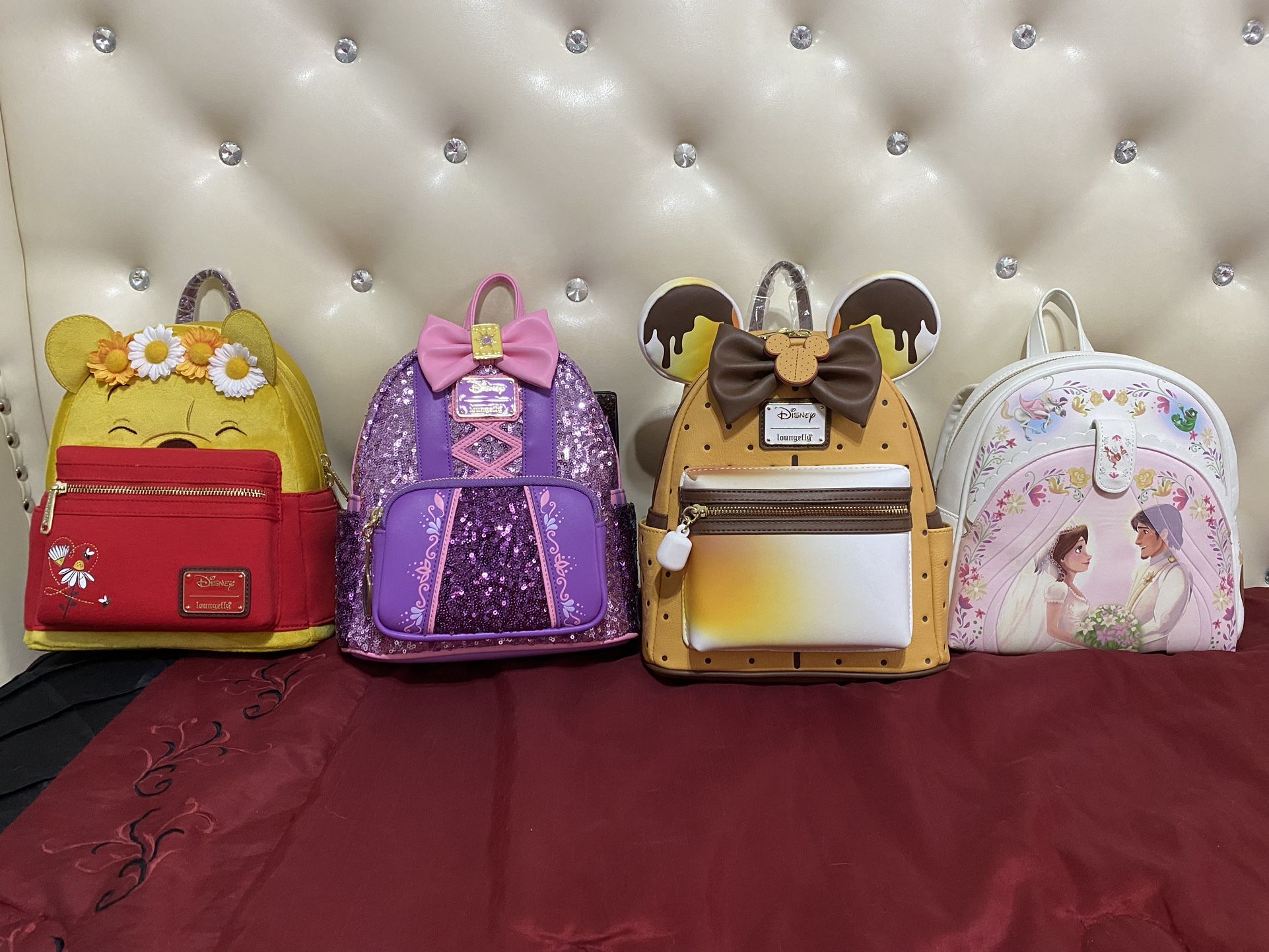 Disney Loungefly Mini Backpack Sequin Rapunzel S’mores Pooh