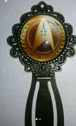STAR TREK GLASS CABOCHON ANTIQUE BOOKMARK