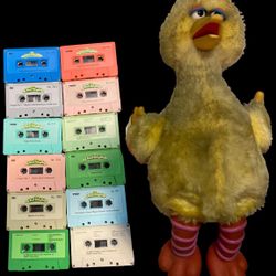 Vintage Tyco Big Bird Story Magic Cassette Player Sesame Street With Cassettes