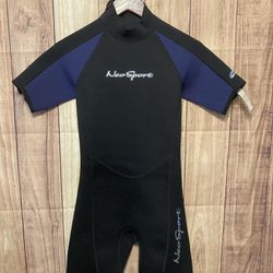 Neo Sport size 14 youth NWT wetsuit blue black junior shorty
