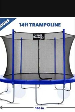 New 14' Trampoline with full safety Net enclosure. New in box never assembled