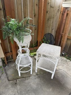 Wicker Outdoor Plant stand/Table