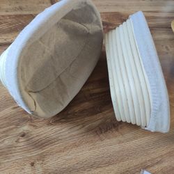 10 Inch Oval Bread Proofing Basket Rattan Dough Proofing Tool W/Linen Fruit Basket 