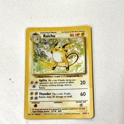 Pokémon Raichu 14/102 Holo Base Set WotC 1999 – Lightly Played