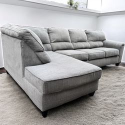 Gray Sectional Couch With Comfy Back Support 