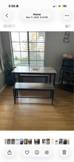 Picnic bench style dining table
