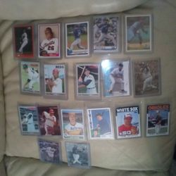 Random Baseball Cards. HOFers, Stars, Vintage, Jeter, Brett, Lincecum, Ripken Ect. Lot Of 16 Cards