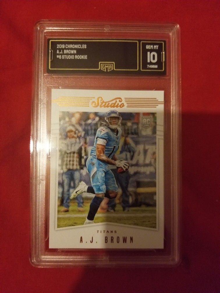 2019 Panini Chronicles Studio Gold A.J. Brown Rookie RC /10 G.M.A 10 Titans
