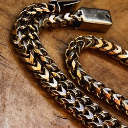 HEAVY 25" 14KT SOLID GOLD CLOSED BOX PIN CLASP FRANCO CHAIN 