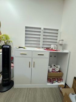 White Cabinet with Fridge space
