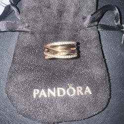 Pandora Rose Gold CZ Timeless Lines Ring