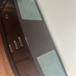 Wooden Top Glass Dresser/ Tv Stand 
