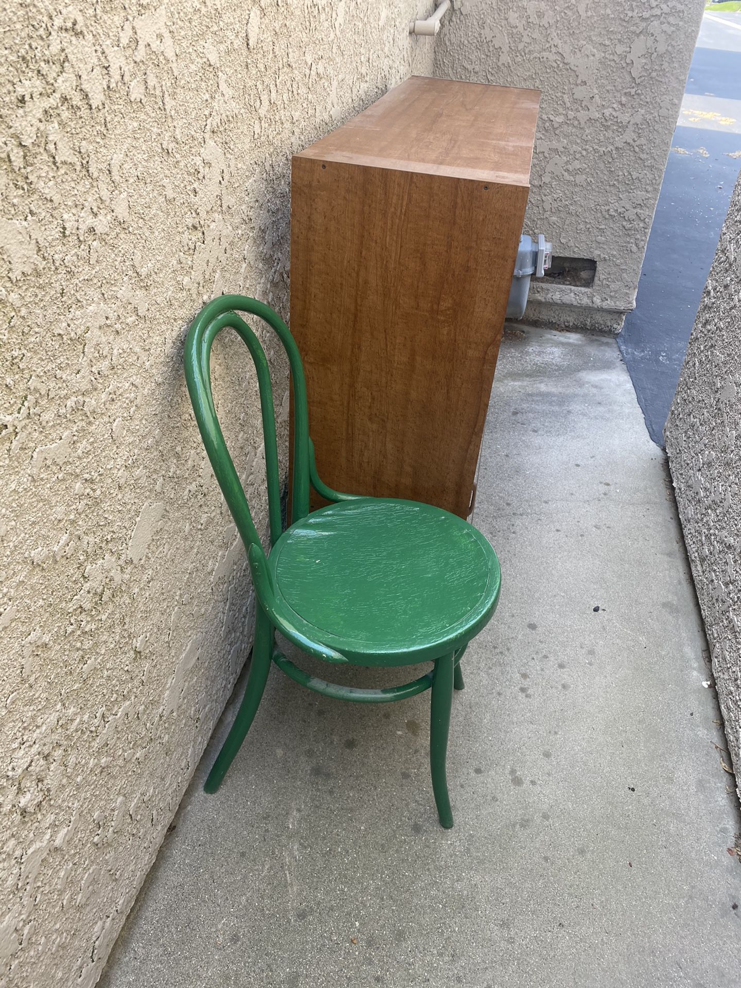 Free green chair metal.