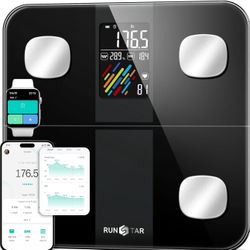 Smart Digital Scale for Body Weight Fat Percentage, Large Display BMI Heart Rate 15 Body Composition Analyzer Sync w Fitness App 400lb (Retail $55)