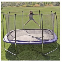 13' Square Trampoline - Blue With Enclosure