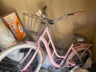 Pink bike with basket