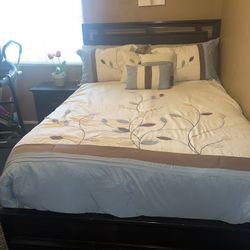 Bed Frame, mattress, Spring-box, And Night Stand 