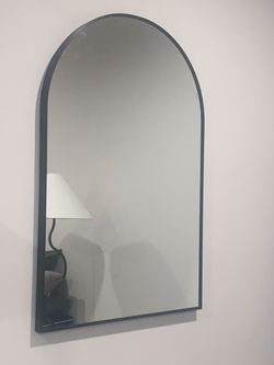 Black Metal Arched Mirror W24" H36"