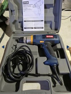 Ryobi D26C Corded Drill with Carrying Case