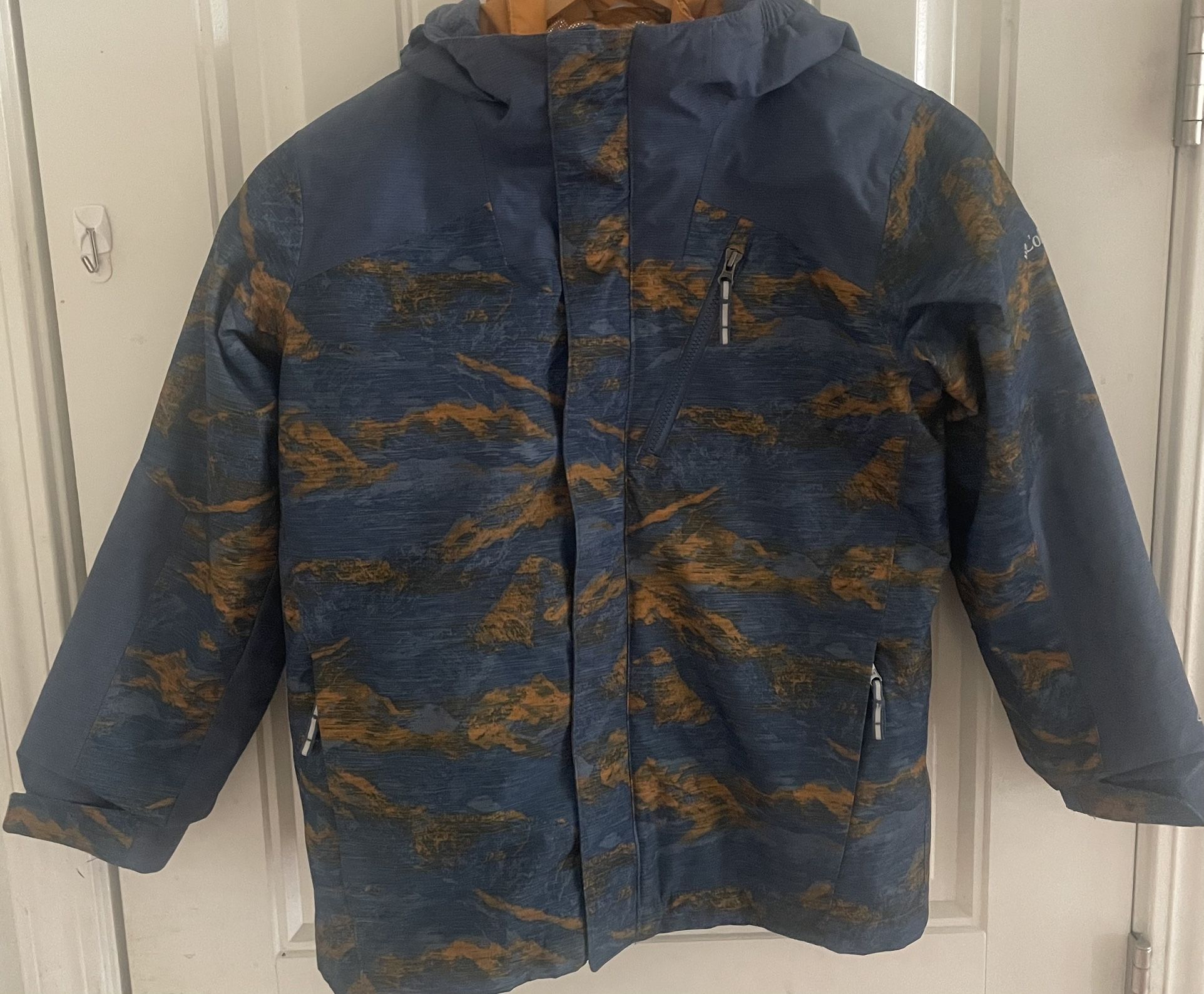 Columbia Boys Jacket Size S 8 Interchange Omni Heat Blue Gold
