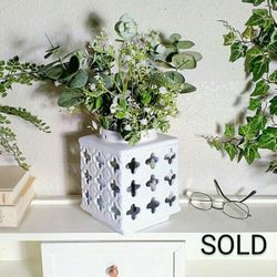 Artificial Plant in Real Ceramic Vase 15" x 9" each, CASH , PICKUP ONLY - home decor modern fake plants faux plants flowers boho 