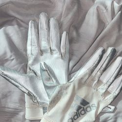 Adidas White and Grey Gloves