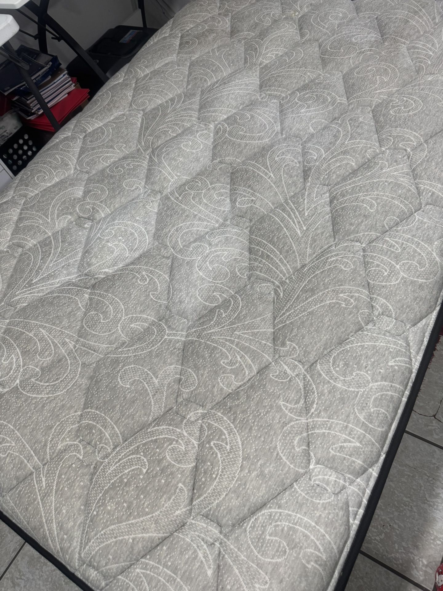 Double box spring mattress, grey, 53x74 .