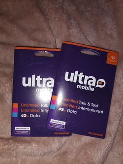 Limited talk and international calls of 4GB data unlimited ultra Mobile compatible with T-Mobile MetroPCS or any unlocked phone that doesn't have a se