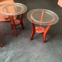 Glass Top End Table