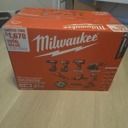 milwaukee m18 18-volt lithium-ion cordless combo kit (9-tool) with (2) batteries, charger, and tool bag