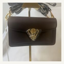 Valentino Orlandi Small Shoulder Bag Brown Gray