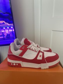 lv trainers red and white