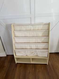Kids Bookshelf / Book Display Rack with Storage – $25