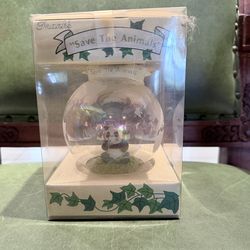 Vintage Frank's "Save the Animals" Iridescent Globe Ornament 4”