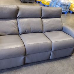 Dalton 82" Power Headrest Power Reclining Sofa with Reading Light and Drop Down Console Charcoal