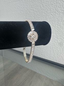 Gold-filled Crystal Baguette Tennis Bracelet