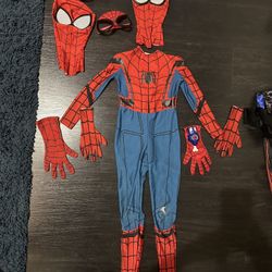 Spider Man Costume Toddler/youth XS One Piece, Mask, Extras Web Shooting Glove 