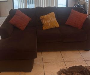 Dark Brown Sectional Sofa with Chaise