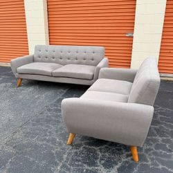 Free Delivery - Mid Century Modern Sofa and Loveseat Couch Set