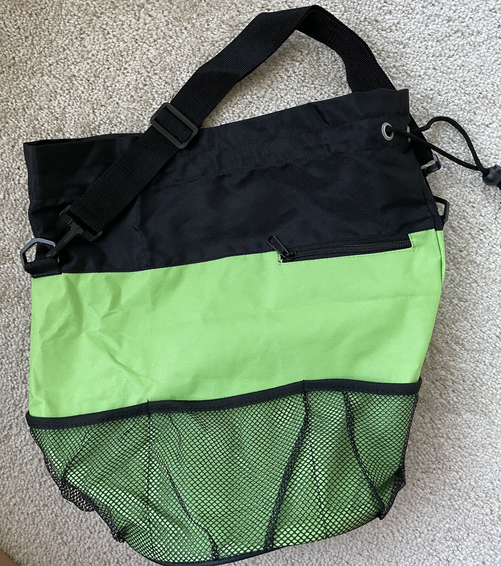 New! Gym Outdoor Bag Tote - Cylindrical Mesh Base Outdoor Mesh Pocket 