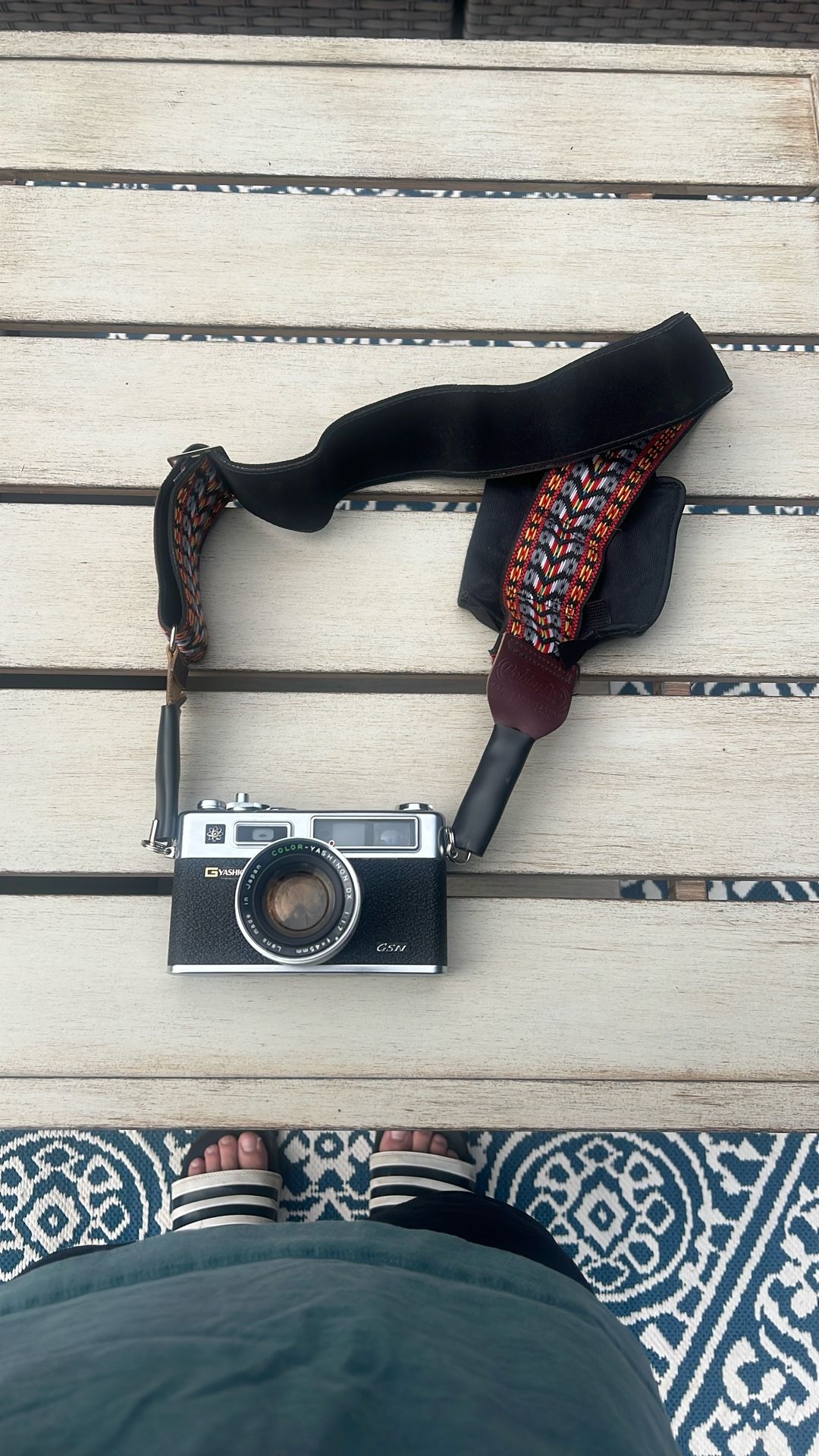 Vintage Yashica Electro 35 GSN + Hi-Born 540 Thyristor Bounce electronic flash unit