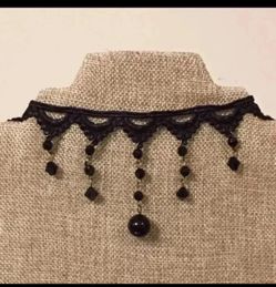 Black lace choker necklace