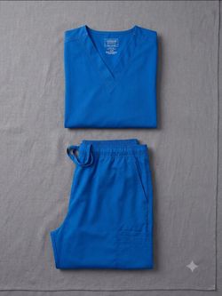 Cherokee Scrub Set Top and Pants Blue