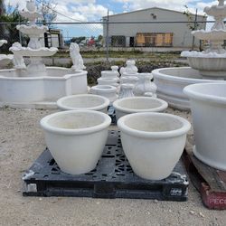 Concrete Stone Planter / Cement Backyard Patio Pots Garden Planters