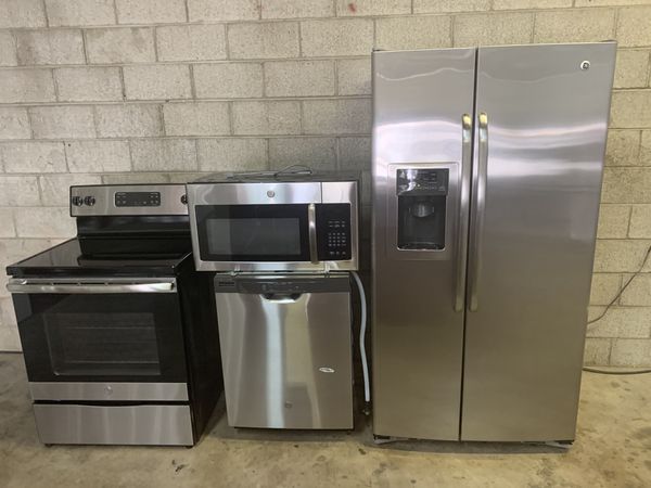 BEAUTIFUL GE STAINLESS STEEL KITCHEN APPLIANCE SET for ...