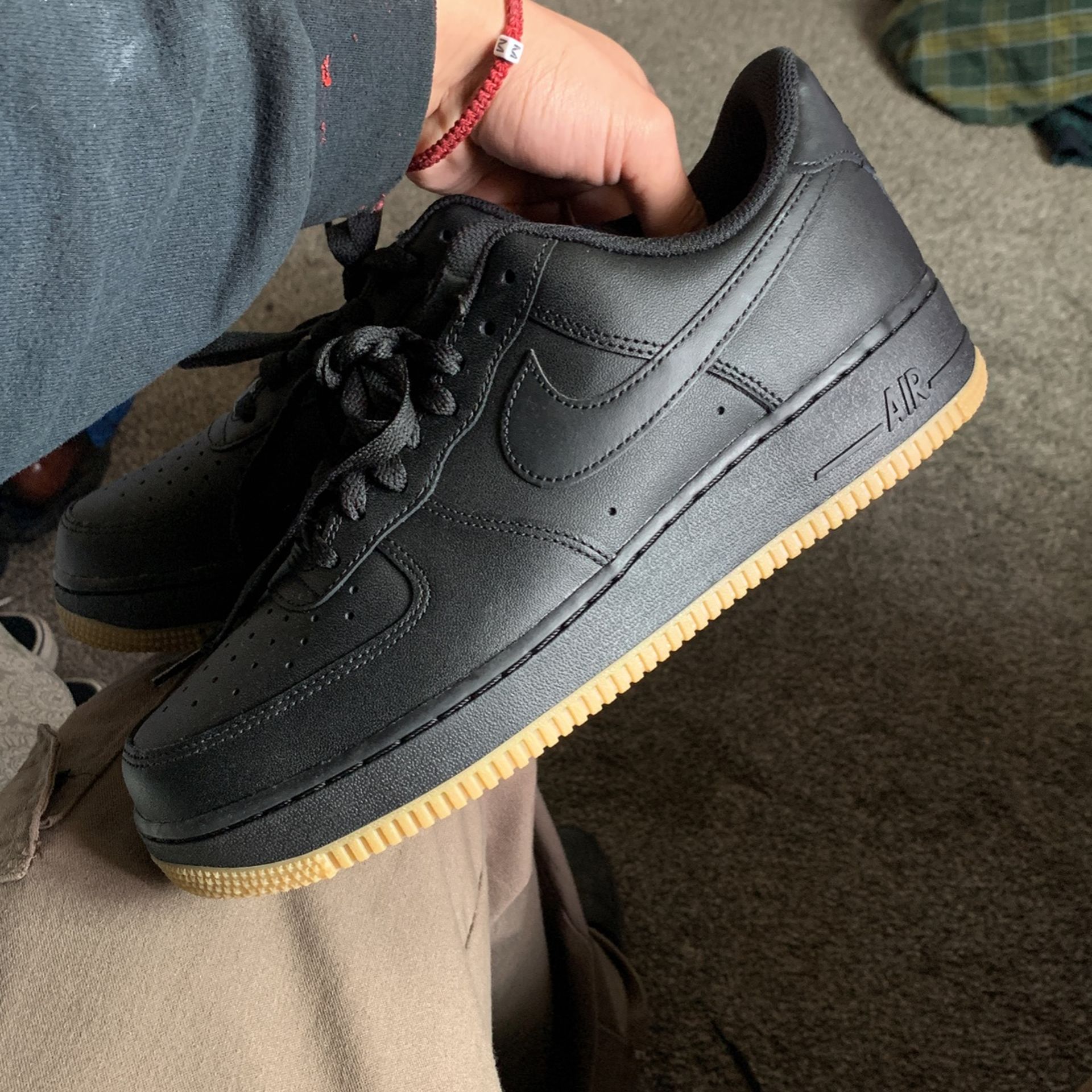 Air Force 1’s Black w/ brown gum soles